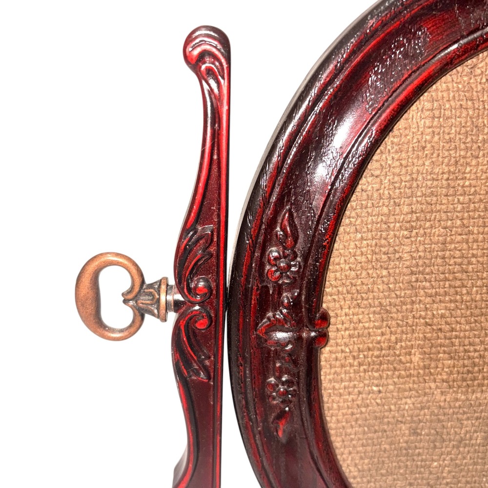 Vintage Ornate Oval Swivel Faux Wood Tilt Picture Frame 5" x 7" BRITISH~MCM - Picture 13 of 16